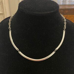 Vintage Silver Tone Choker Collar Statement Necklace